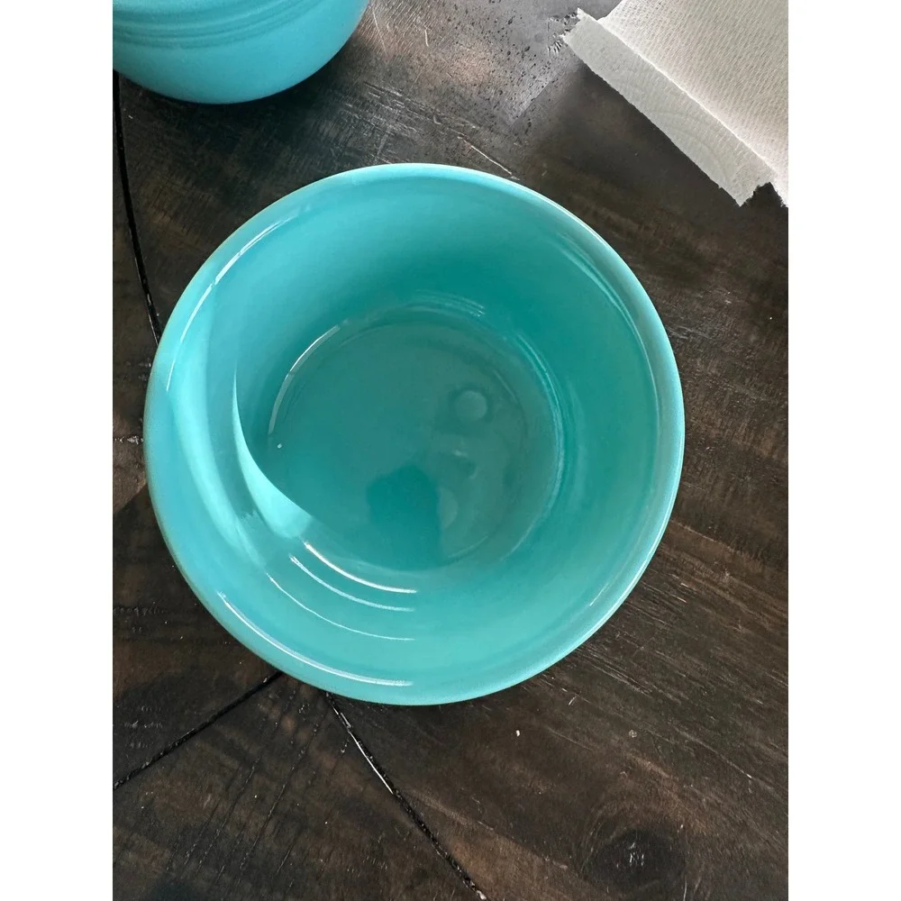 Fiesta Turquoise Cereal Bowls Set of 2 Homer Laughlin Turquoise Blue Glaze EUC